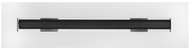 Front view of a white 12 inch 1-slot linear diffuser with 25mm openings for high airflow in commercial HVAC systems