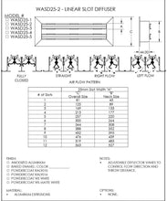 Load image into Gallery viewer, Linear Slot Diffuser high airflow 2-slot submittal
