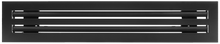 Load image into Gallery viewer, Front view of a black 20 inch 2-slot linear diffuser with 25mm openings for high airflow in commercial HVAC systems
