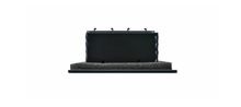 Load image into Gallery viewer, Another side view of a black 20 inch 2-slot linear diffuser with 25mm openings for high airflow in commercial HVAC systems
