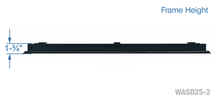 Load image into Gallery viewer, Frame height of a black 36 inch 2-slot linear diffuser with 25mm openings for high airflow in commercial HVAC systems
