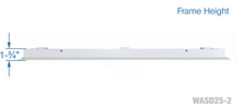 Load image into Gallery viewer, Frame height of a white 36 inch 2-slot linear diffuser with 25mm openings for high airflow in commercial HVAC systems
