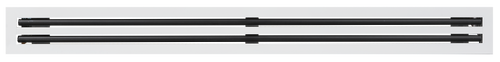 Front view of a white 36 inch 2-slot linear diffuser with 25mm openings for high airflow in commercial HVAC systems