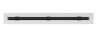 Front view of an anodized 48-inch 1-slot linear diffuser with 25mm openings for high airflow in commercial HVAC systems