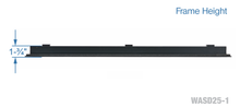 Load image into Gallery viewer, Frame height of a black 48-inch 1-slot linear diffuser with 25mm openings for high airflow in commercial HVAC systems
