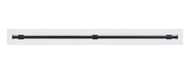 Front view of a white 48 inch 1-slot linear diffuser with 25mm openings for high airflow in commercial HVAC systems