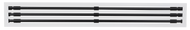 Front view of a white 48 inch 3-slot linear diffuser with 25mm openings for high airflow in commercial HVAC systems