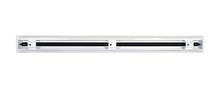 Load image into Gallery viewer, Back view of a white 96 inch 1-slot linear diffuser with 25mm openings for high airflow in commercial HVAC systems
