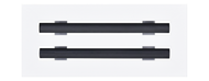 Front view of white 10x4 inch modern air vent cover – CASA 2-slot linear diffuser with 25mm openings.