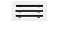 Front view of white 10x6 inch modern air vent cover – CASA 3-slot linear diffuser with 25mm openings.