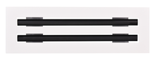Load image into Gallery viewer, Front view of white 14x4 inch modern air vent cover – CASA 2-slot linear diffuser with 25mm openings.
