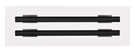 Front view of white 14x4 inch modern air vent cover – CASA 2-slot linear diffuser with 25mm openings.