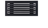 Front view of black 14x6 inch modern air vent cover – CASA 3-slot linear diffuser with 25mm openings.