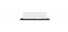 Load image into Gallery viewer, Profile view of white 14x6 inch modern air vent cover – CASA 3-slot linear diffuser with 25mm openings.
