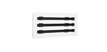 Load image into Gallery viewer, Side view of white 14x6 inch modern air vent cover – CASA 3-slot linear diffuser with 25mm openings.
