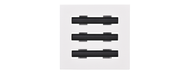 Front view of white 6x6 inch modern air vent cover – CASA 3-slot linear diffuser with 25mm openings.