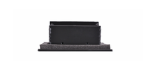 Load image into Gallery viewer, Profile view of black 8x4 inch modern air vent cover – CASA 2-slot linear diffuser with 25mm openings.
