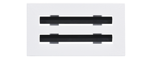 Load image into Gallery viewer, Front view of white 8x4 inch modern air vent cover – CASA 2-slot linear diffuser with 25mm openings.
