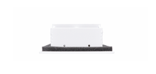 Load image into Gallery viewer, Profile view of white 8x4 inch modern air vent cover – CASA 2-slot linear diffuser with 25mm openings.
