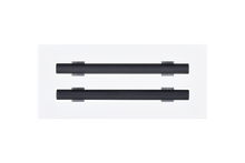 Load image into Gallery viewer, Front view of a white 10x4 inch 2-slot modern vent cover linear diffuser with 25mm openings for high airflow in commercial HVAC systems
