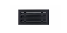 Load image into Gallery viewer, Front view of a black 12x6 inch 3-slot modern AC vent cover linear diffuser with 25mm openings for high airflow in commercial HVAC systems
