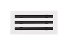 Load image into Gallery viewer, Front view of a white 12x6 inch 3-slot modern AC vent cover linear diffuser with 25mm openings for high airflow in commercial HVAC systems
