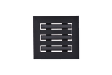 Load image into Gallery viewer, Front view of a black 6x6-inch 3-slot modern vent cover linear diffuser with 25mm openings for high airflow in commercial HVAC systems
