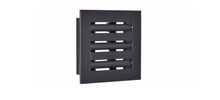 Load image into Gallery viewer, Side view of a black 6x6-inch 3-slot modern vent cover linear diffuser with 25mm openings for high airflow in commercial HVAC systems

