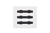 Front view of a white 6x6-inch 3-slot modern vent cover linear diffuser with 25mm openings for high airflow in commercial HVAC systems