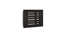 Load image into Gallery viewer, Side view of a black 8x6 inch 3-slot modern vent cover linear diffuser with 25mm openings for high airflow in commercial HVAC systems
