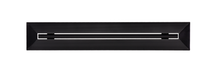 Load image into Gallery viewer, Front view of a black 12-inch mud-in linear slot diffuser with a 25mm opening for high airflow in commercial HVAC systems
