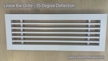 Load and play video in Gallery viewer, Close up video of our actual product showing the quality of our linear bar grille (in 15 Degree Deflection) to customers
