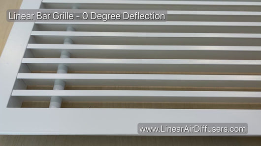 Close up video of our actual product showing the quality of our linear bar grille (in 0 Degree Deflection) to customers
