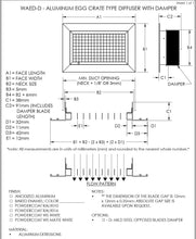 Load image into Gallery viewer, 10x16&quot; Egg crate grille Air Vent Cover submittal
