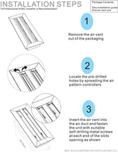 Load image into Gallery viewer, Linear Slot Diffuser installation instructions guide
