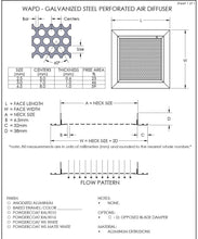 Load image into Gallery viewer, 14x16&quot; HVAC Perforated Diffusers Air Vent Cover submittal
