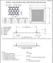 Load image into Gallery viewer, 18x10&quot; HVAC Perforated Diffusers Air Vent Cover submittal
