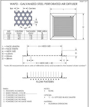Load image into Gallery viewer, 10x18&quot; HVAC Perforated Diffusers Air Vent Cover submittal
