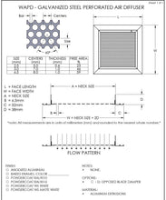 Load image into Gallery viewer, 8x10&quot; HVAC Perforated Diffusers Air Vent Cover submittal
