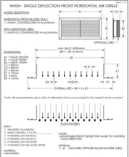 Load image into Gallery viewer, 16x20&quot; Single Deflection Grille Air Vent Cover (Horizontal Blades) submittal
