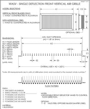 Load image into Gallery viewer, 10x12&quot; Single Deflection Grille Air Vent Cover (Vertical Blades) submittal
