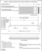 Load image into Gallery viewer, 10x10&quot; Single Deflection Grille Air Vent Cover (Vertical Blades) submittal
