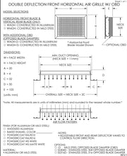 Load image into Gallery viewer, 8x10&quot; Double Deflection Grille HVAC Air Vent Submittal

