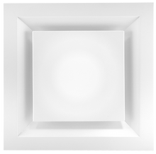 Load image into Gallery viewer, 12x12&quot; Aluminum Single Cone Ceiling Square Diffuser - (with removable core)
