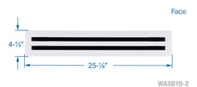 Load image into Gallery viewer, 24&quot; Linear Slot Diffuser HVAC air modern vent cover 2 slots - matte white finish
