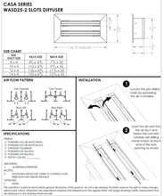 Load image into Gallery viewer, 10x4&quot; Linear Slot Diffuser Matte Black- CASA Series HVAC Modern Air Vent Cover (WASD25-2)

