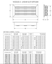 Load image into Gallery viewer, 16&quot; Linear Slot Diffuser HVAC modern air vent cover submittal
